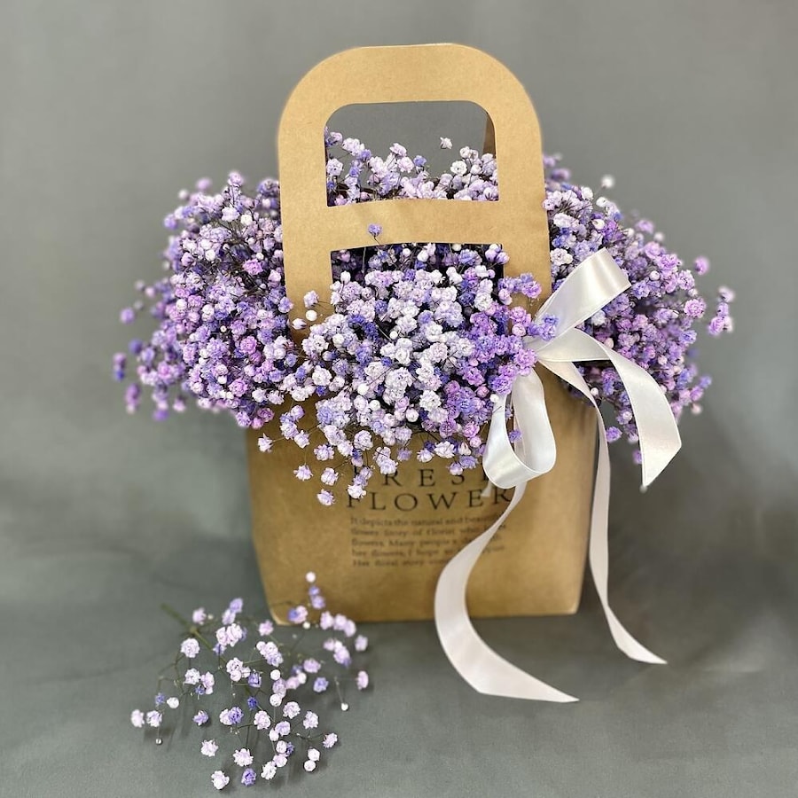 Букет гипсофилы в сумочке "Полоцк"