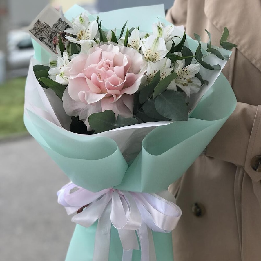 Букет "Один бирюзовый француз"