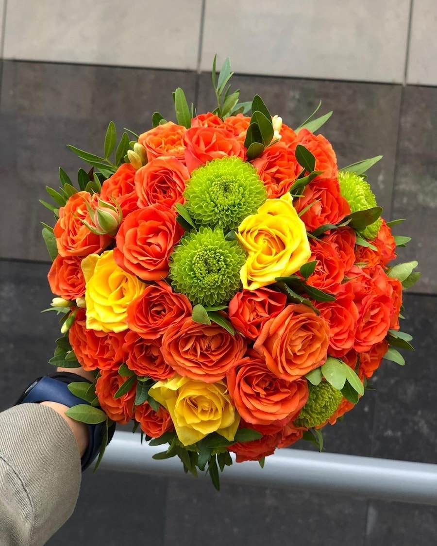Свадебный букет невесты № 3 "Оранжевый" 130.00
