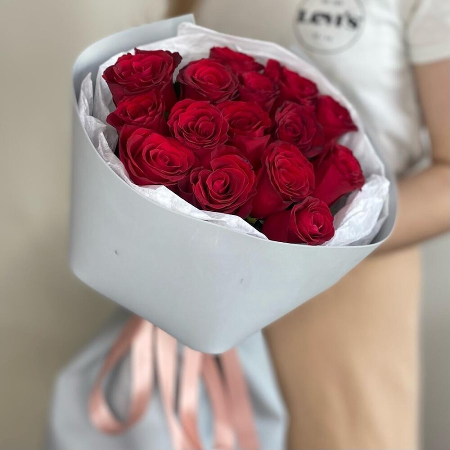 Букет "№9" Букет №9 Красивый монобукет с красными розами