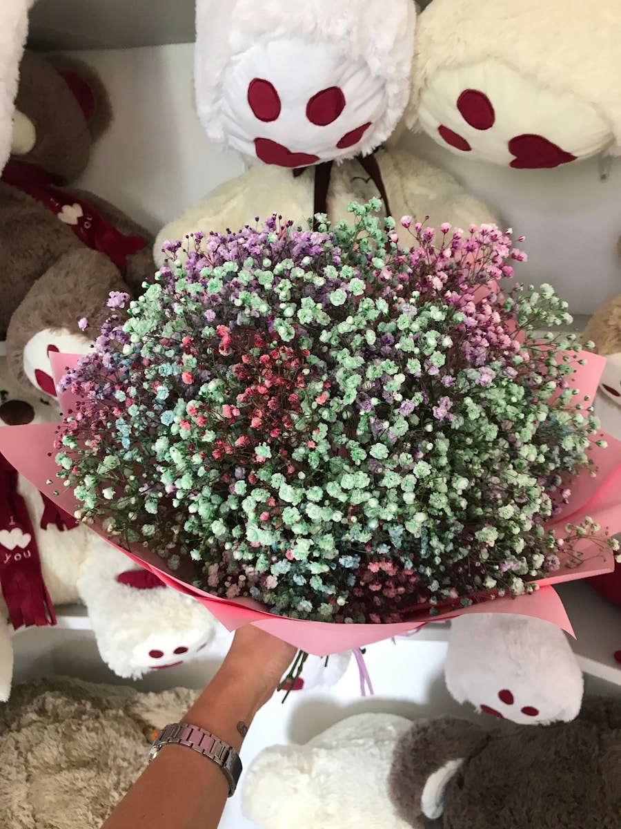 Букет "Разноцветная Гипсофила"