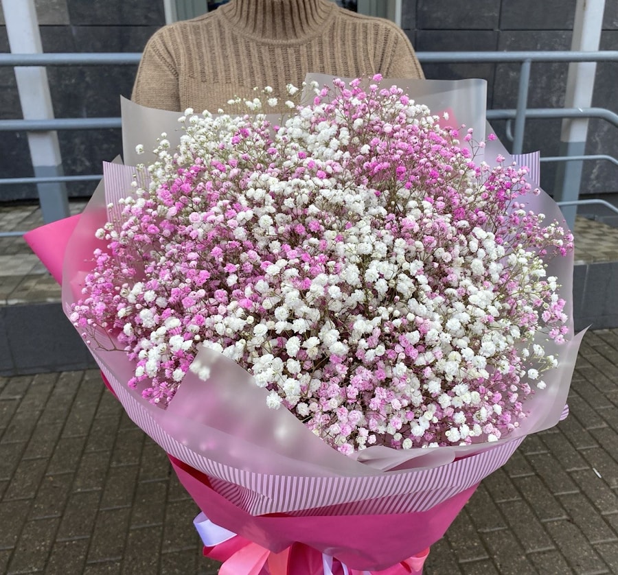 Букет №71 "Цветная Гипсофила"