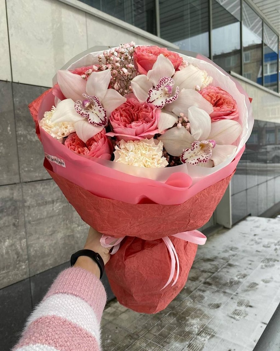 Букет из орхидей №82 "Розовая Нежность"