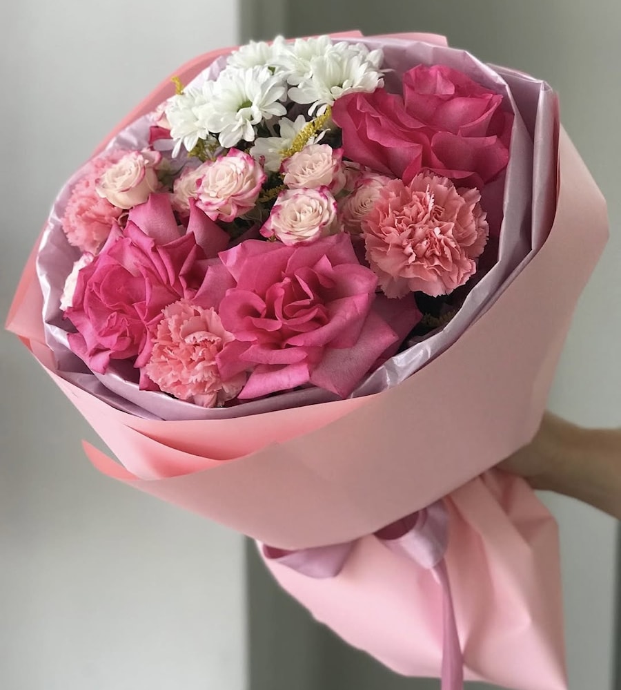 Букет с французскими розами "Очарование"