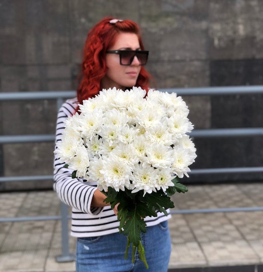 Кустовая белая хризантема